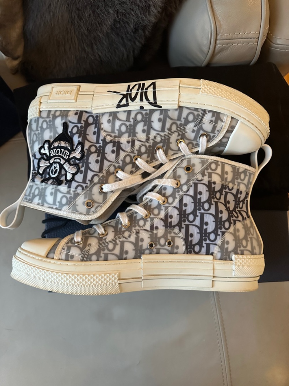 Mens US 13 / EU 46 Dior x Shawn Stüssy B23 High Top Sneakers, Worn - Picture 3 of 14